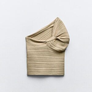 Zara ribbed knit asymmetrical top